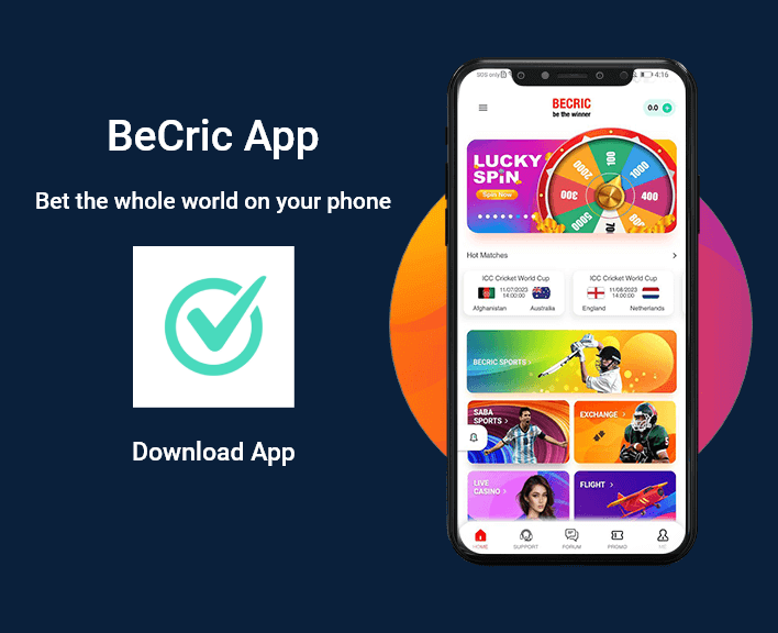 A smartphone displaying Becric casino home page with text 'Download app'