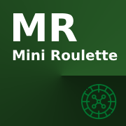 An icon of the casino chip with words 'MR mini roulette' on the green background