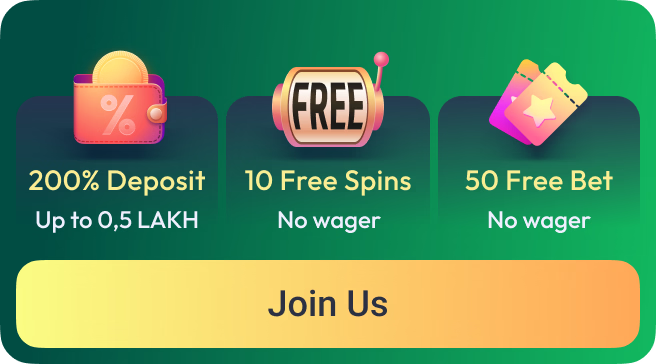 Promo banner of the Odds96 with wallet, slot, coupons, text, and a button 'Join Us'
