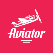 Aviator game logo on the red background