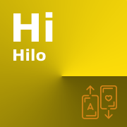 An icon of two cards with words 'Hi Hilo' on the yellow background